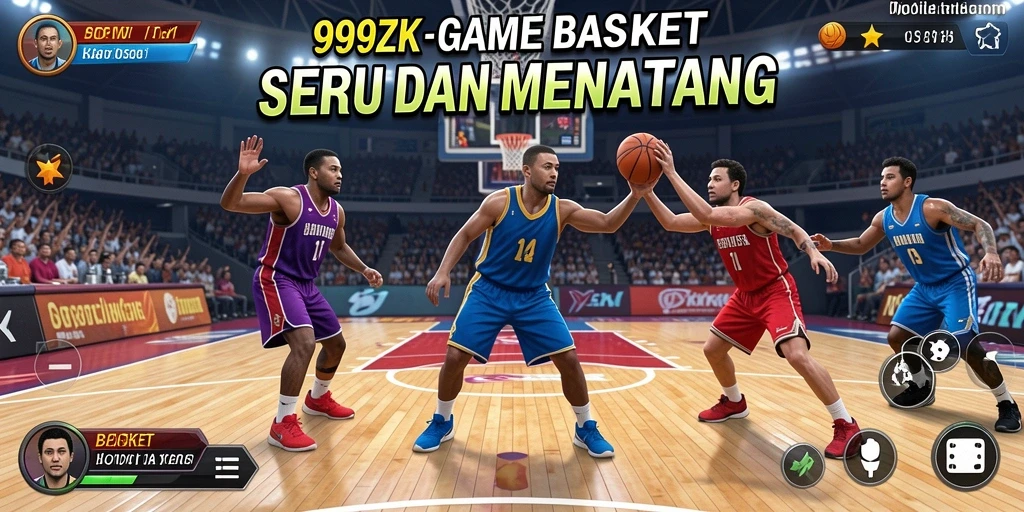 Antarmuka permainan Basket yang menawan dan interaktif di 999ZK.