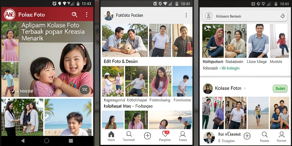 Tampilan kolase foto kreatif dengan fitur menarik di AW8.