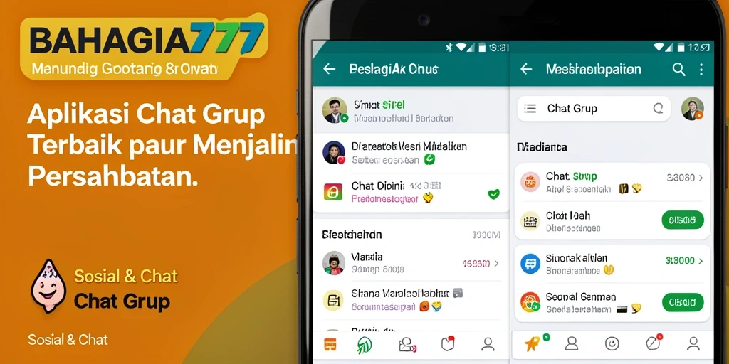 Tampilan antarmuka BAHAGIA777 saat pengguna melakukan Chat Grup.