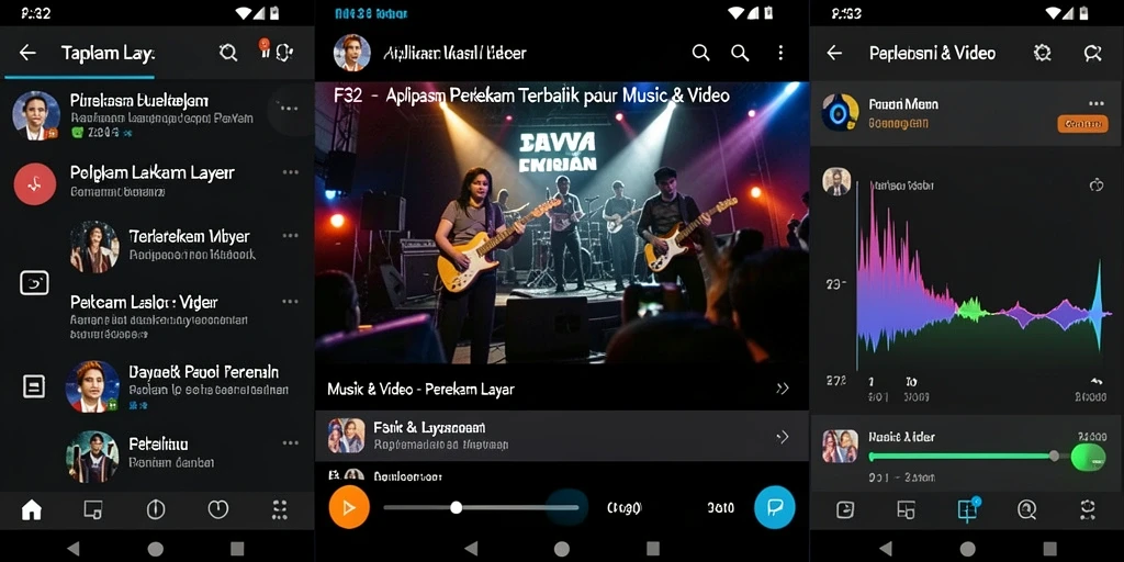 Tampilan antarmuka F32 yang sederhana dan mudah digunakan untuk merekam layar.