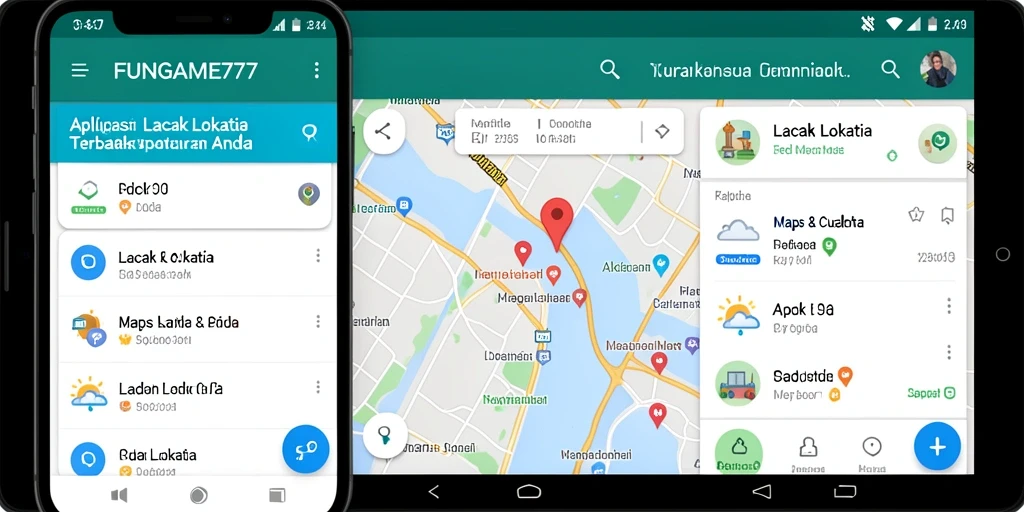 Tampilan antarmuka FUNGAME777 dengan fitur pelacakan lokasi.