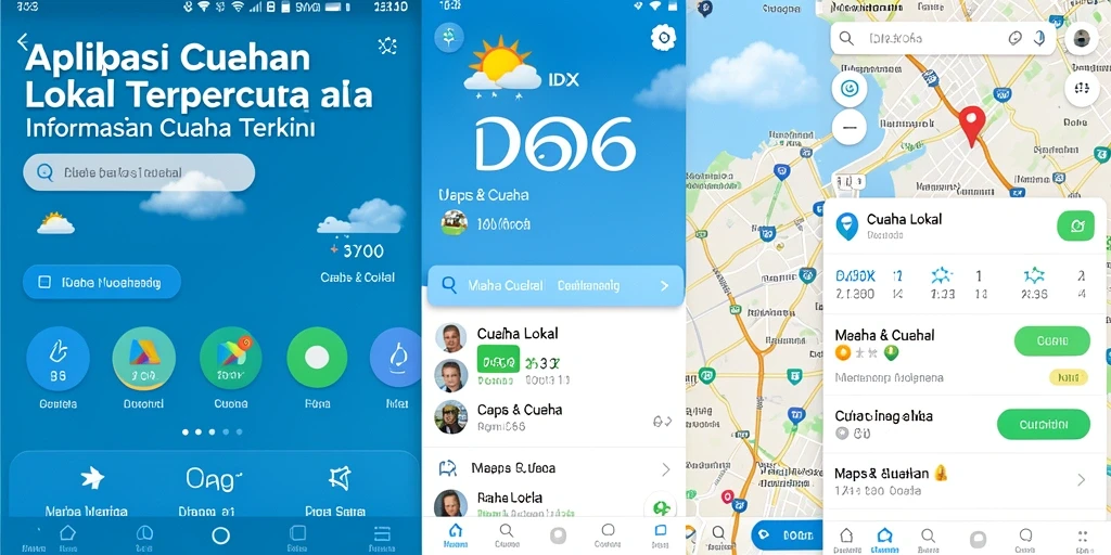 Tampilan antarmuka aplikasi IDX66 dengan fitur cuaca lokal.