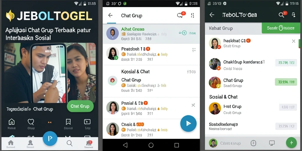 Tampilan antarmuka JEBOLTOGEL menampilkan fitur Chat Grup yang memudahkan pengguna untuk berinteraksi.