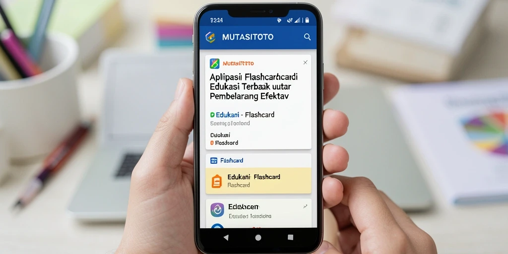 Antarmuka pengguna intuitif dari aplikasi Flashcard MUTASITOTO.