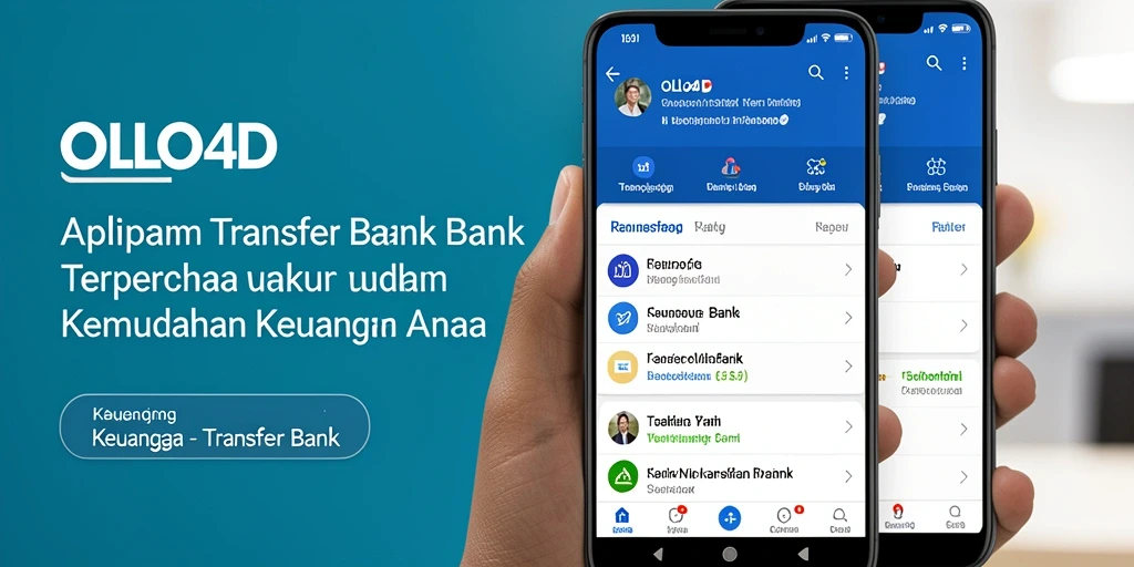 Tampilan antarmuka aplikasi OLLO4D untuk transfer bank yang praktis.