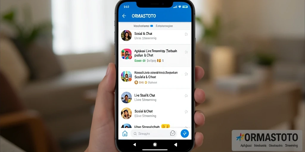 Antarmuka pengguna <strong>ORMASTOTO</strong> yang menarik saat Live Streaming.