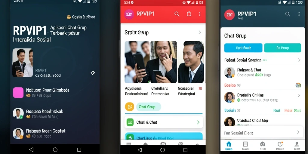 Antarmuka menarik dari aplikasi Chat Grup RPVIP1 dengan fitur lengkap.