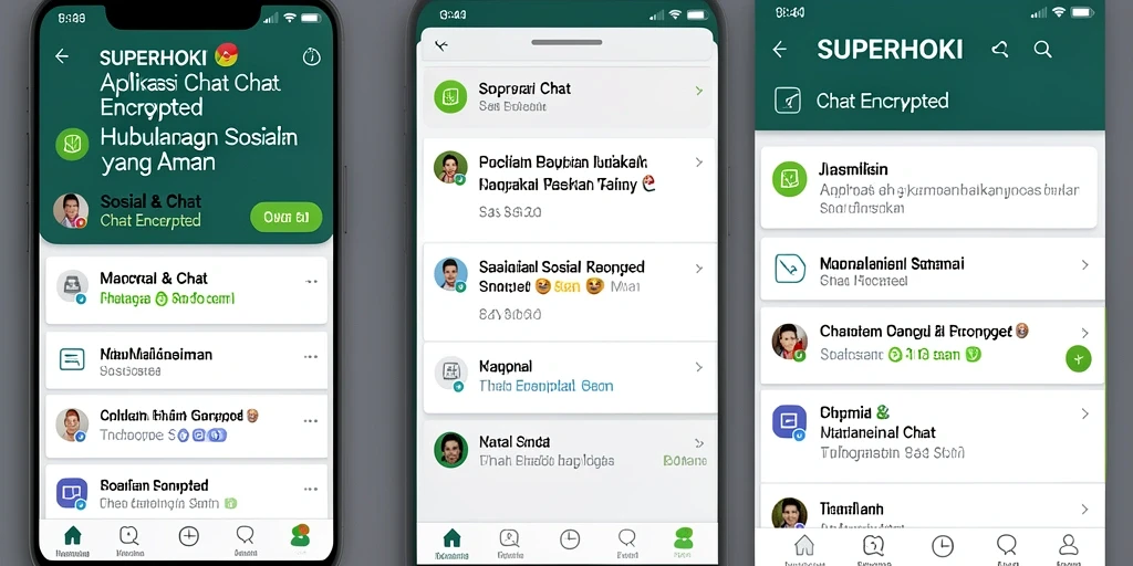 Tampilan antarmuka utama SUPERHOKI dengan fitur Chat Encrypted yang aman dan nyaman.